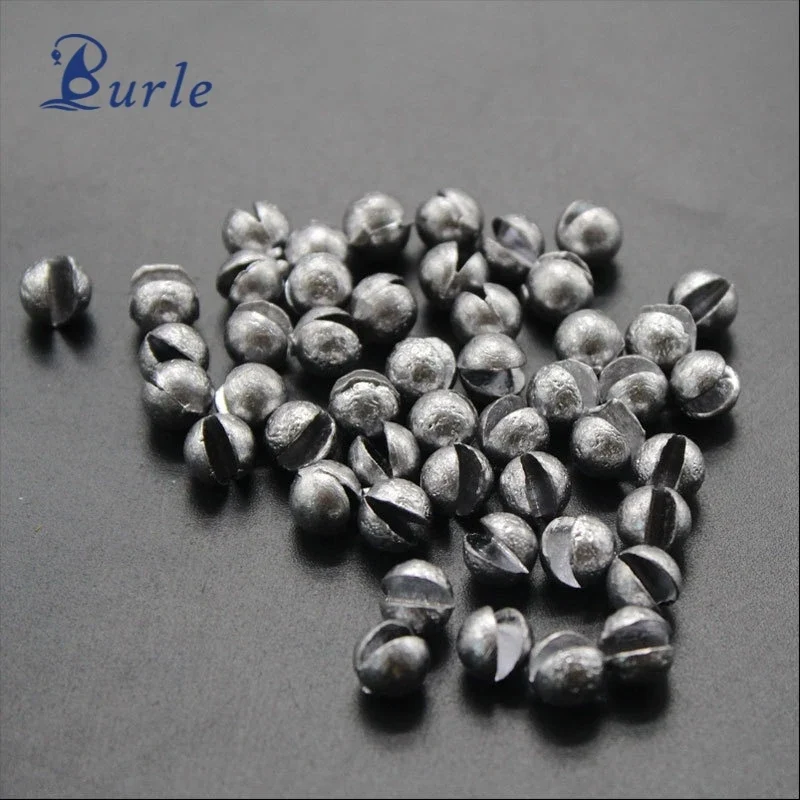 100pcs/bag Copper ABS Fishing Weights Removable Sinkers Lead Split Shot Weights for Lake Stream Ocean Boat Fishing Snapper