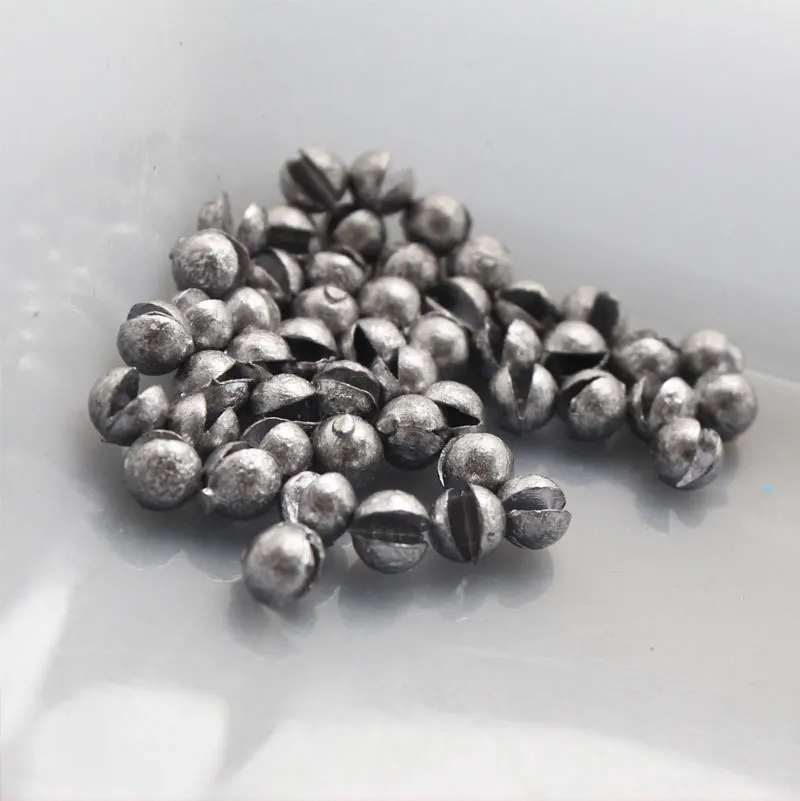 100pcs/bag Copper ABS Fishing Weights Removable Sinkers Lead Split Shot Weights for Lake Stream Ocean Boat Fishing Snapper