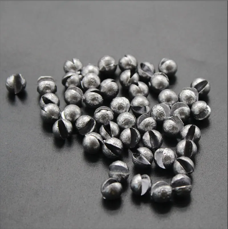 100pcs/bag Copper ABS Fishing Weights Removable Sinkers Lead Split Shot Weights for Lake Stream Ocean Boat Fishing Snapper