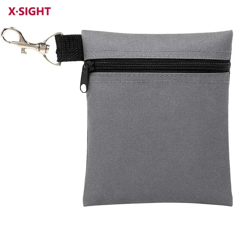 Portable Polyester Zippered Golf Ball Storage Pouch Bag with Tee Holder Accessories