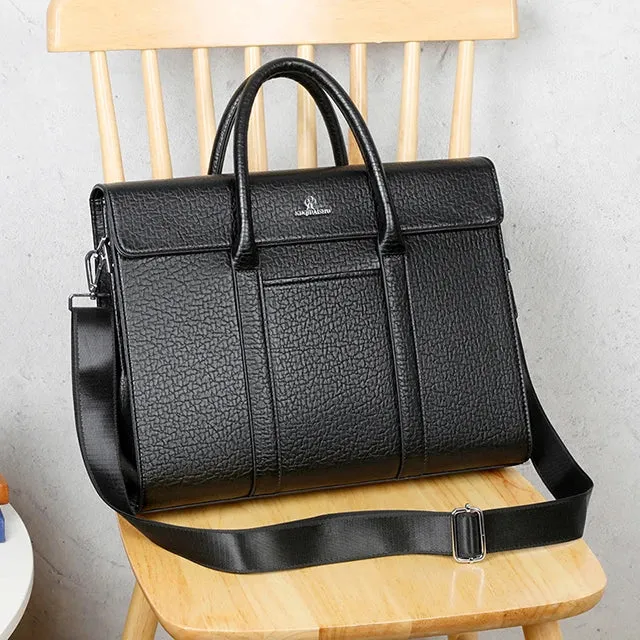 New Style OEM Men's High Quality Business Briefcase PU Leather Computer Soft Bag Single Shoulder Messenger