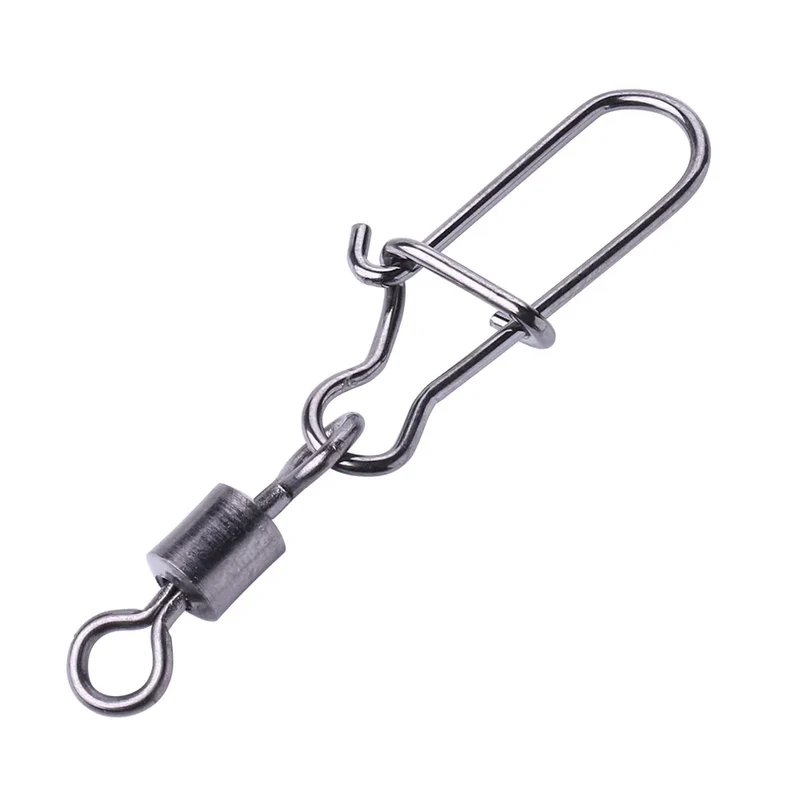 50pcs/bag High Strength Fishing Snap Swivels Ball Bearing Swivels Group Stainless Fishing Accessories
