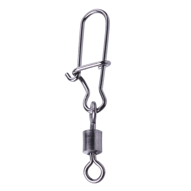 50pcs/bag High Strength Fishing Snap Swivels Ball Bearing Swivels Group Stainless Fishing Accessories