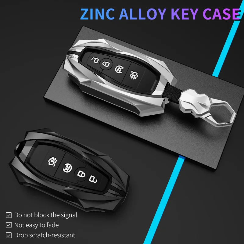 Zinc Alloy Leather Car Smart Key Case Bag High Quality Fit for Ford 2017/2018/2019/2020 F150/Explorer/MustangF55 Key Shell