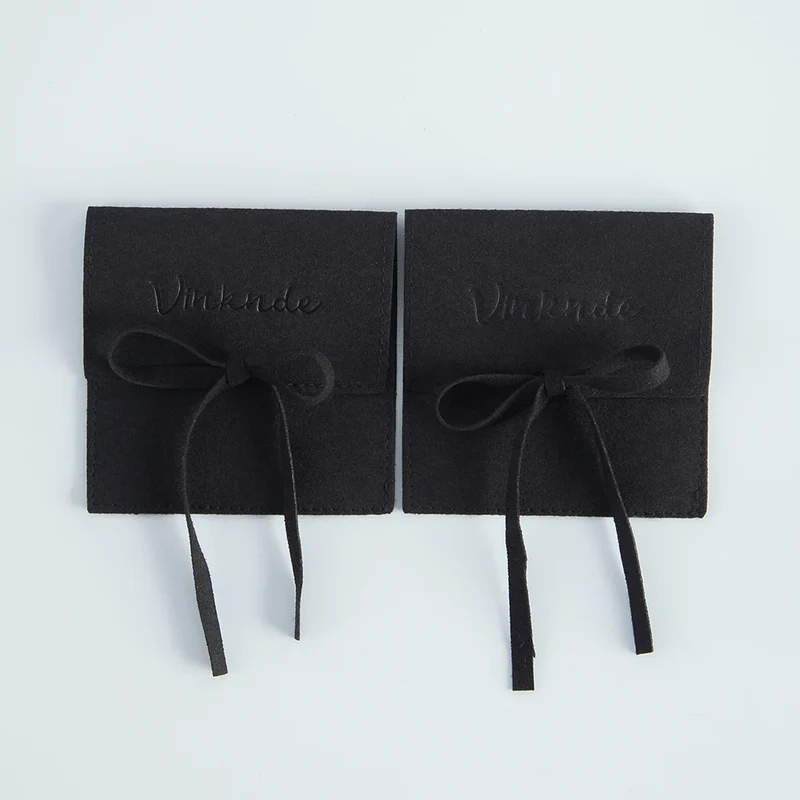 Wholesale 8*8cm Cream Luxury Microfiber Soft Packaging Bag Custom Unique Design with High Quality Logo for Jewelry Container