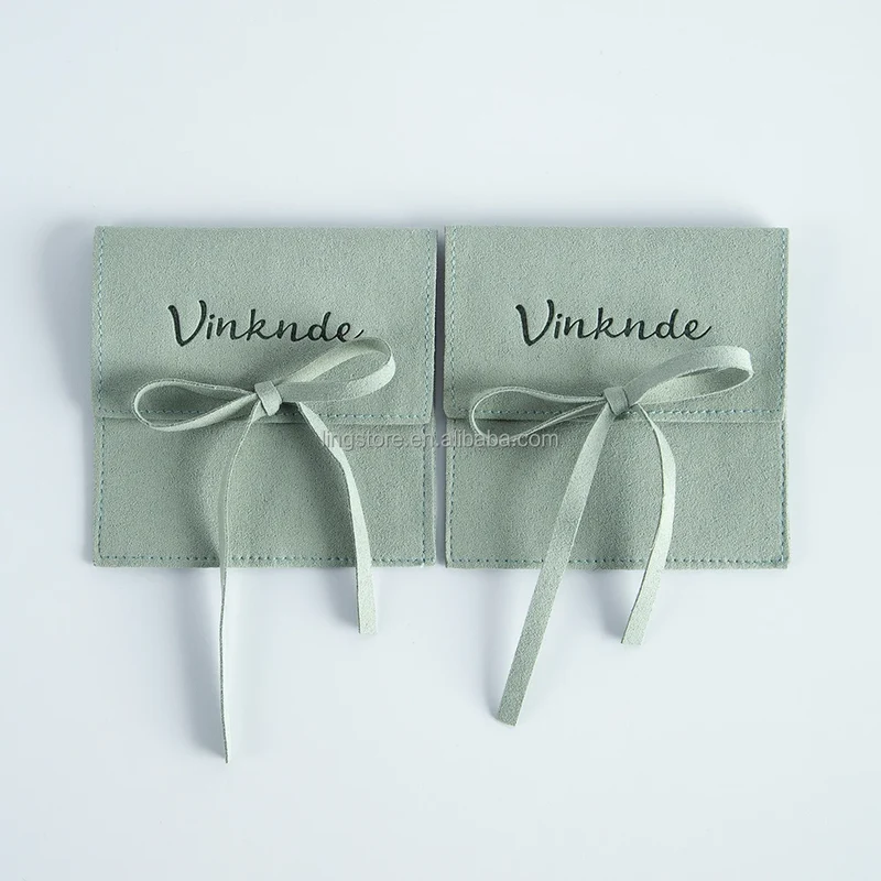 Wholesale 8*8cm Cream Luxury Microfiber Soft Packaging Bag Custom Unique Design with High Quality Logo for Jewelry Container