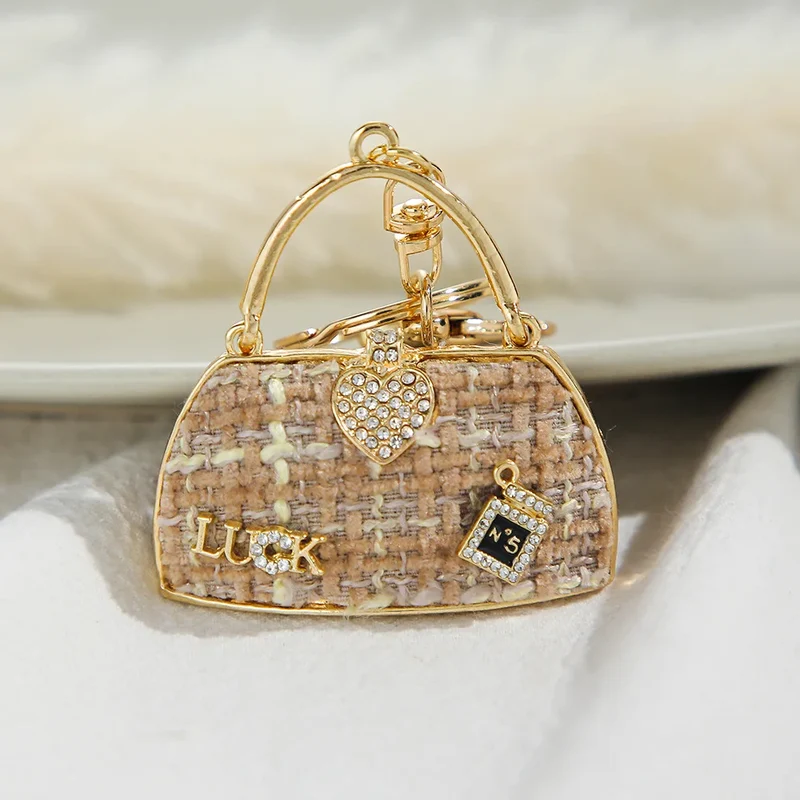 Fashion Luxury Bag Accessory Purse Bag Charm Bling Rhinestone Car Key Chain Handbag Crystal Keyring Designer Keychains