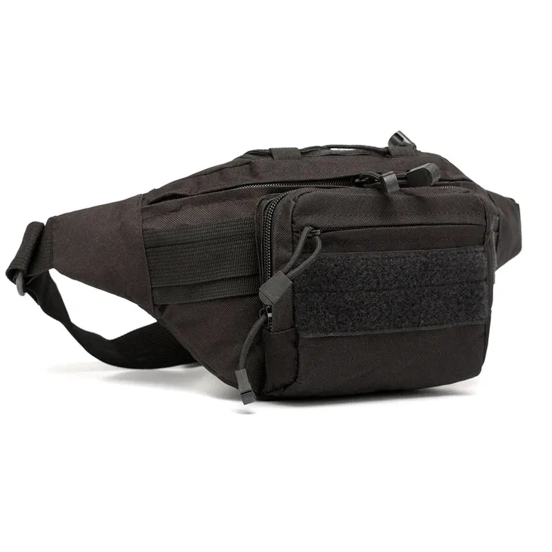 Camouflage Chest Daypack Single Crossbody Strap Waterproof Polyester Tactical Waist Bag for Outdoor Sports Zipper Closure