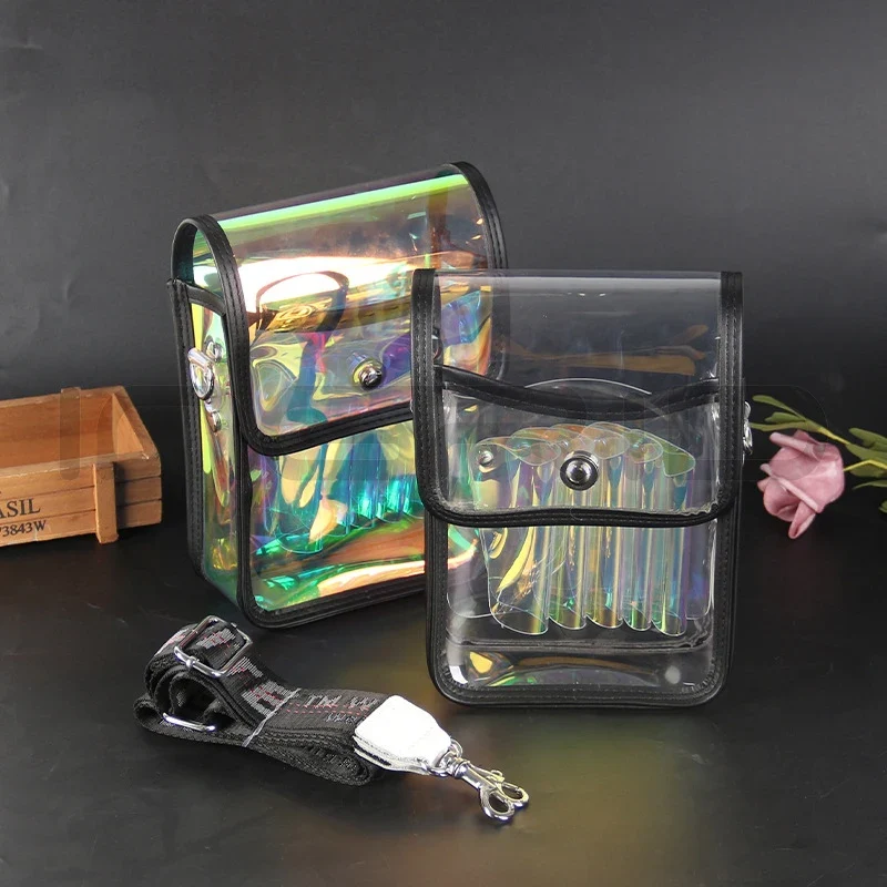 clear Jelly PVC Salon Barber Scissor Bag Transparency Scissors Pouch Barber Hairdressing Waist Bag Professional Grooming PVCtool