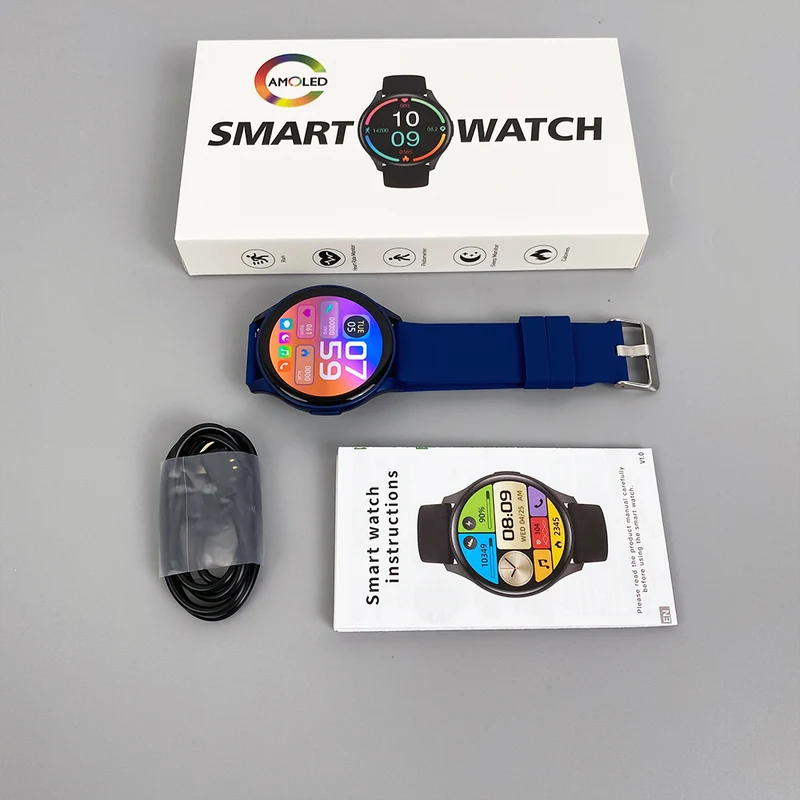 ZW60 1.43 Inch TFT Touch Screen Android Smart Watch Newest Model with Heart Rate Monitor GPS Navigation Compass IP67 Waterproof