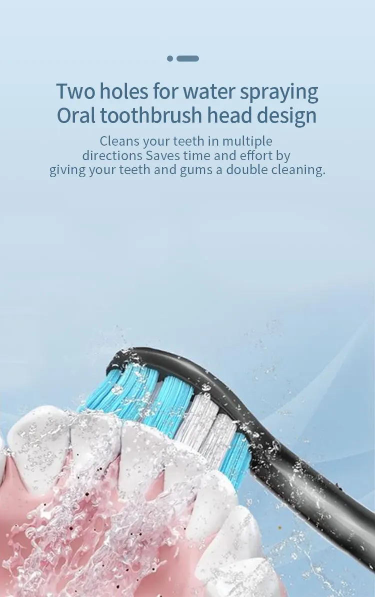 Electric Toothbrush Small Batch Customization logo Low MOQ Powerful Smart Rechargeable 3 in 1Electric Toothbrush