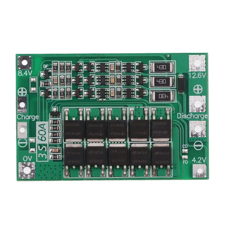 4S 60A Li-ion Lithium Battery Charger Protection Board 18650 BMS for Drill Motor 11.1V 12.6V/14.8V 16.8V Enhance/Balance