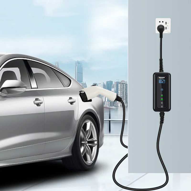 Type 1 to Type 2 Ev Charging Cable 8A/10A/13A/16A Ev Onboard 3.5kw Ev Charger Type 2 Electric Car Charging Stations