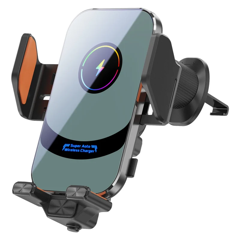 Wireless Car Charger Phone Holder Mount 15W Fast Charging Air Vent Auto Clamping Holders for iPhone 16 15 Pro Max New Products