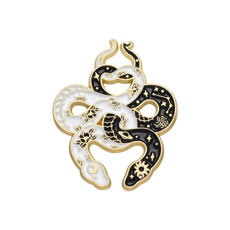 Butterfly Snake Hard Enamel Pins Punk Gothic Animal Cartoon Brooches Lapel Badges Clothes Backpack Accessories Jewelry Gift