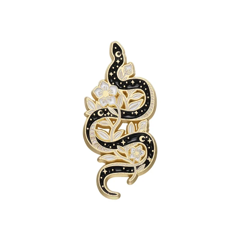 Butterfly Snake Hard Enamel Pins Punk Gothic Animal Cartoon Brooches Lapel Badges Clothes Backpack Accessories Jewelry Gift