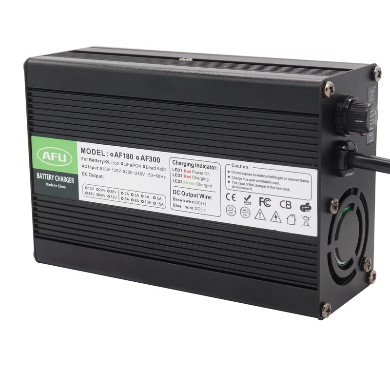 Factory Outlet 54.6V 2A Lithium Battery Charger for 13S 48.1V Lithium Battery 48V Battery Charger