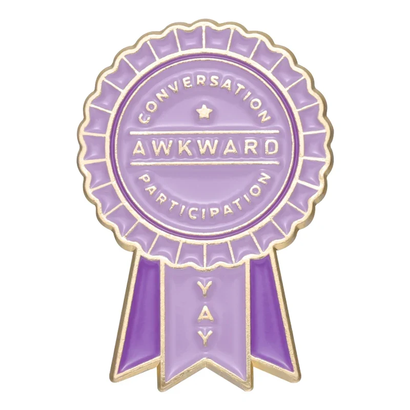 Awkward Worst Medal Brooches Badge Sarcastic Quotes Funny Enamel Pins Clothes Collar Lapel Badge Jewelry Pin for Backpack Hat