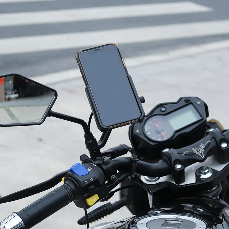 Aluminium Alloy Mobile Phone Holder Bike Motorcycle Cell Phone Holder Motorcycle Holder Phone Charger