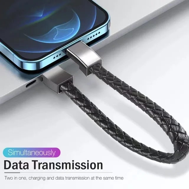 Leather Braided Bracelet Data Charger Bracelet for iPhone Android for Type C Cable Charger Bracelet