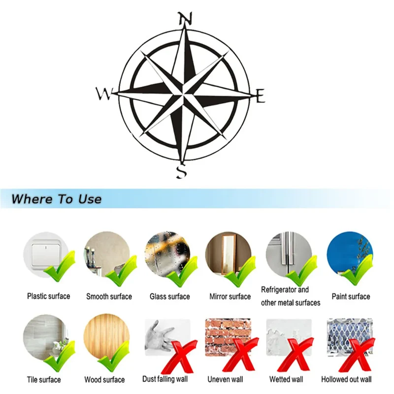 Compass Car Compass Stickers Laptop Vinyl Decal Notebook Car Truck Decor Vinyl Sticker Gift Die Cut Decals Latop Window Glass