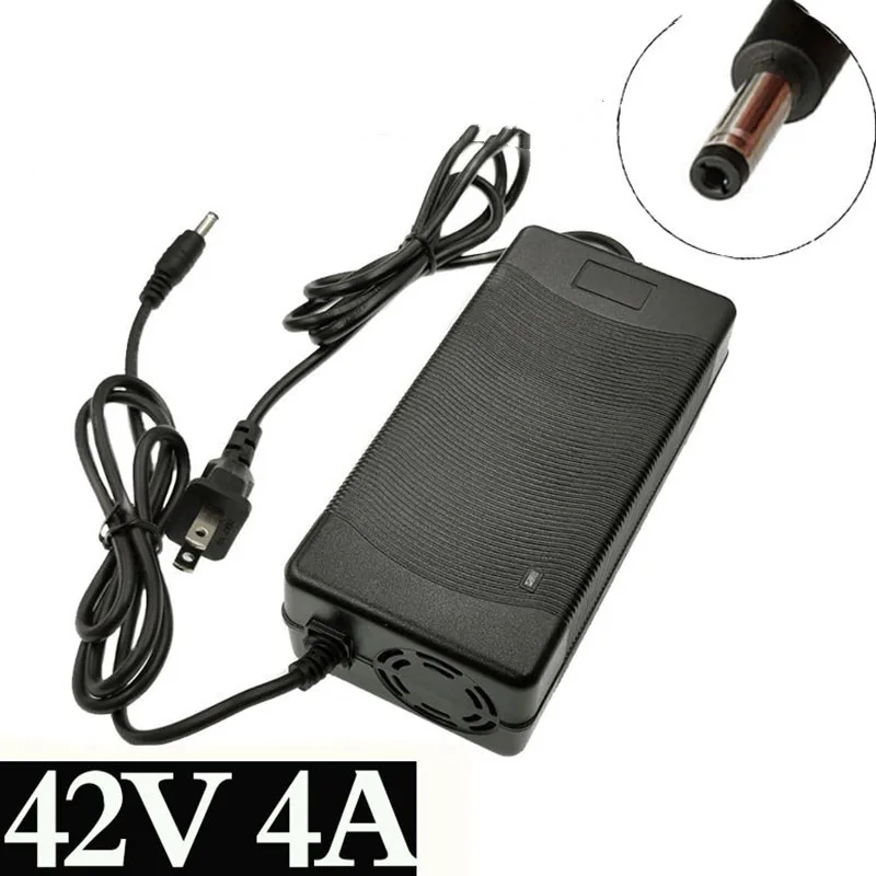 Smart 42V 4A Battery Charger for 10Series 36V 37V Li-ion E-Bike Electric Bicycle DC 5.5mm*2.1mm Fast Power Supply Adapter
