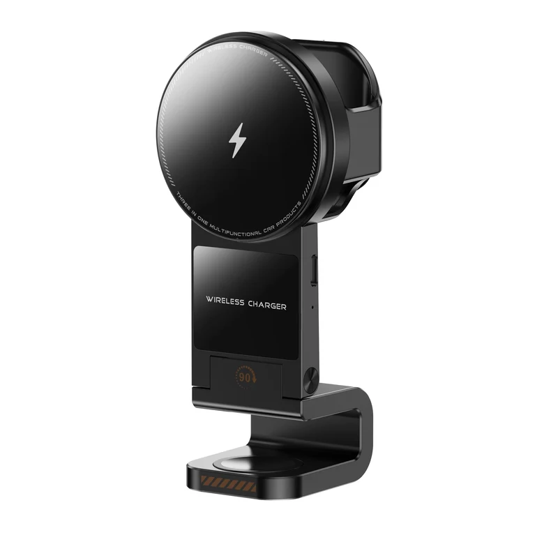 3-in-1 Magnetic Car Phone Smart Watch Smart Headset Car Wireless Charger Phone Holder Magnetic Phone Holder for Car 2025 New