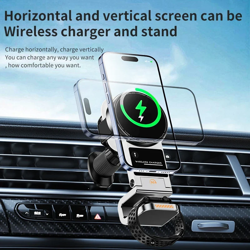 3-in-1 Magnetic Car Phone Smart Watch Smart Headset Car Wireless Charger Phone Holder Magnetic Phone Holder for Car 2025 New