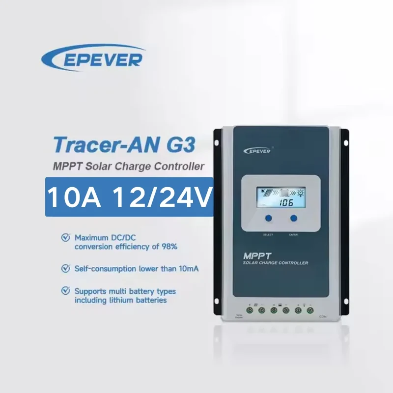 For Epever 10A Mini Solar Power Battery Storage System Home Use MPPT Solar Charger Control 12V 24V Solar Charge Controller