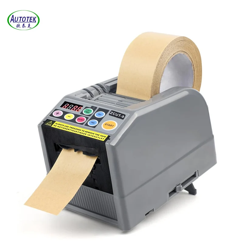 Autotek Wholesale ZCUT-9 6-60mm Width Automatic Tape Dispensers Packing Non Adhesive Electrical Tape Cutter Machine