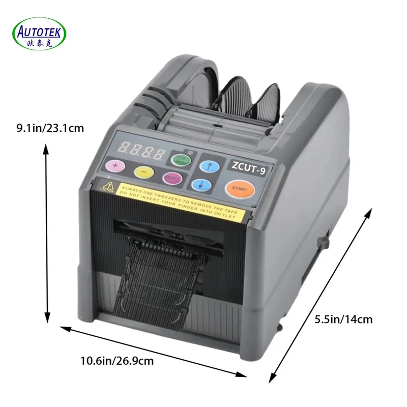 Autotek Wholesale ZCUT-9 6-60mm Width Automatic Tape Dispensers Packing Non Adhesive Electrical Tape Cutter Machine