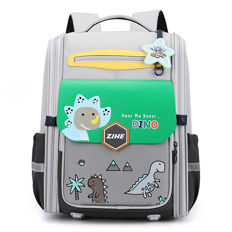 Ultra-Light Female Student Backpack Waterproof Fashion 1-4-6 Grade Contrast Color Ridge Protection Burden Reduction for Primary
