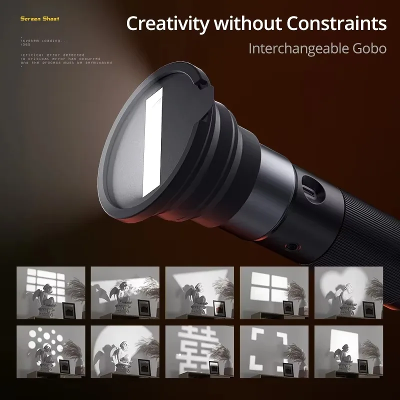 SIDANDE 10W Videography Flashlight Four Color Photography Fill Light Projection 1/4'' Thread Camera Stand Cage Made Plastic
