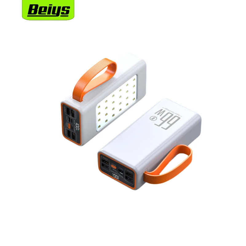 LOGO Custom 5 Output 40000mAh Super Power Pack LED Light High Capacity Portable Power Pack 66W Fast Charging Universal Charger