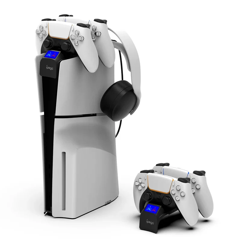 New products slim console joystick charging dual dock charger play station 5 gamepad dual dock charger with LED light