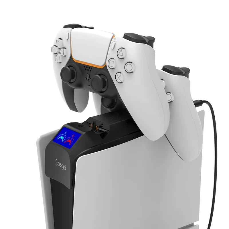New products slim console joystick charging dual dock charger play station 5 gamepad dual dock charger with LED light