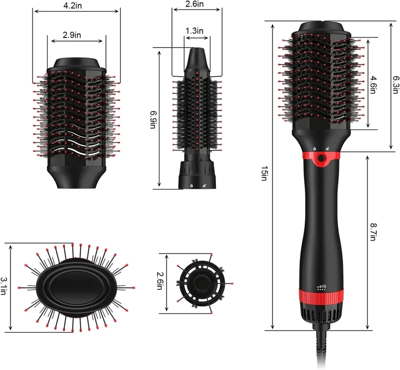 Ulelay Hair Dryer Brush Rotating Hot Curling Brush for Styling 3 in 1 Volumizing One Step Spinning Brush Hair Dryer