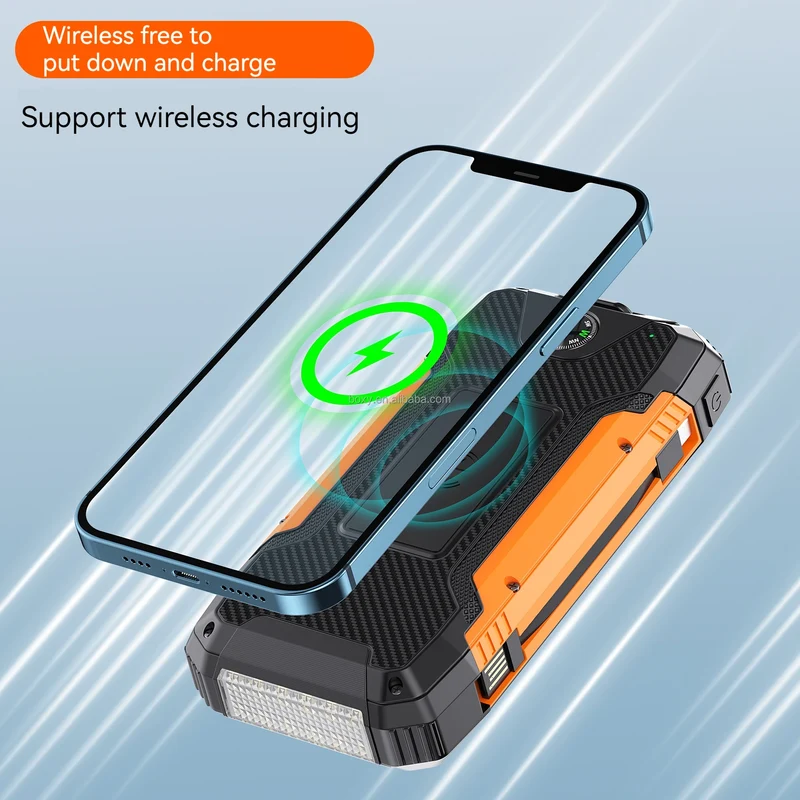 OEM Factory Wholesale 30000mAh Solar Power Bank 22.5W PD20W Wireless 15W Fast Charge Portable Solar Panel Power Bank for Phone