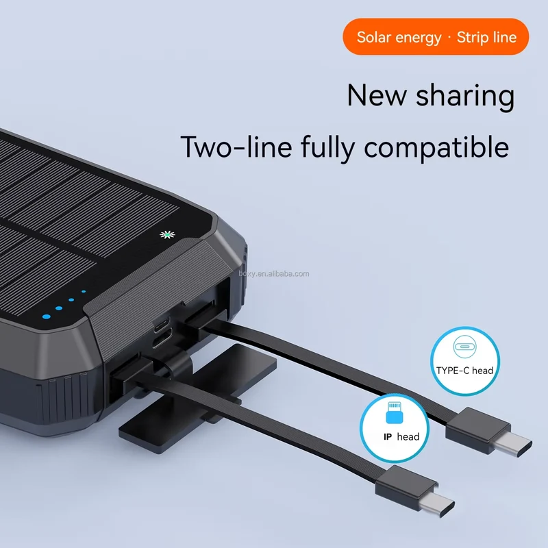 OEM Factory Wholesale 30000mAh Solar Power Bank 22.5W PD20W Wireless 15W Fast Charge Portable Solar Panel Power Bank for Phone