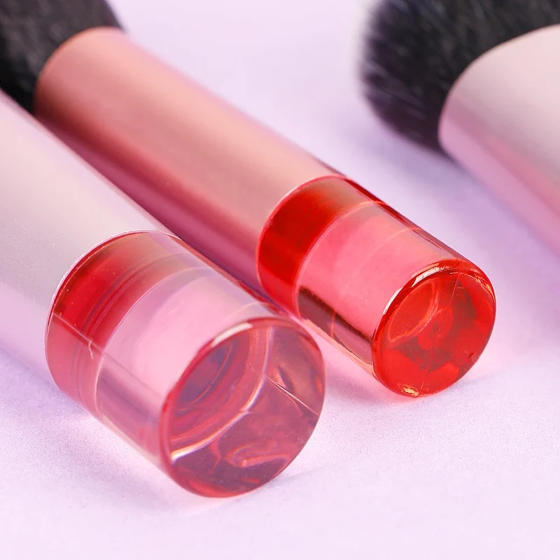 Travel Makeup Brush Set With Premium Synthetic Kabuki Powder Foundation Concealer and Lips Brush Kit for Travel Angled Brush