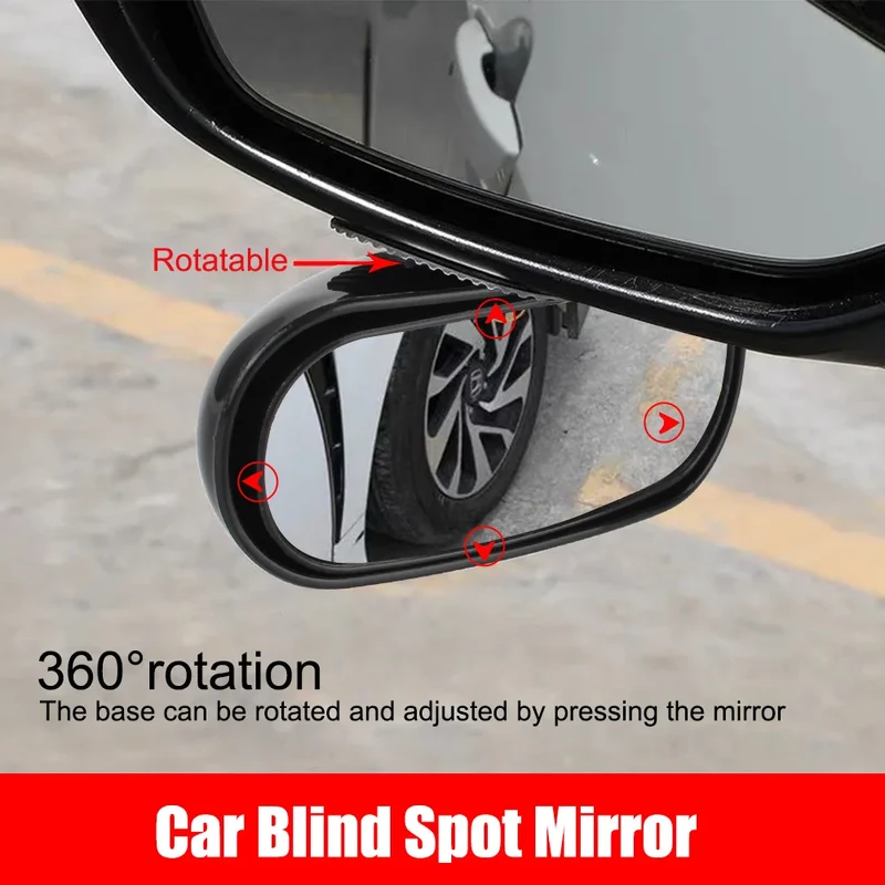 Universal Car Accessories Car Mirror Auxiliary Rear View Mirror Wide Angle Side Rear Mirrors Reverse Blind Spot 360° Adjustable
