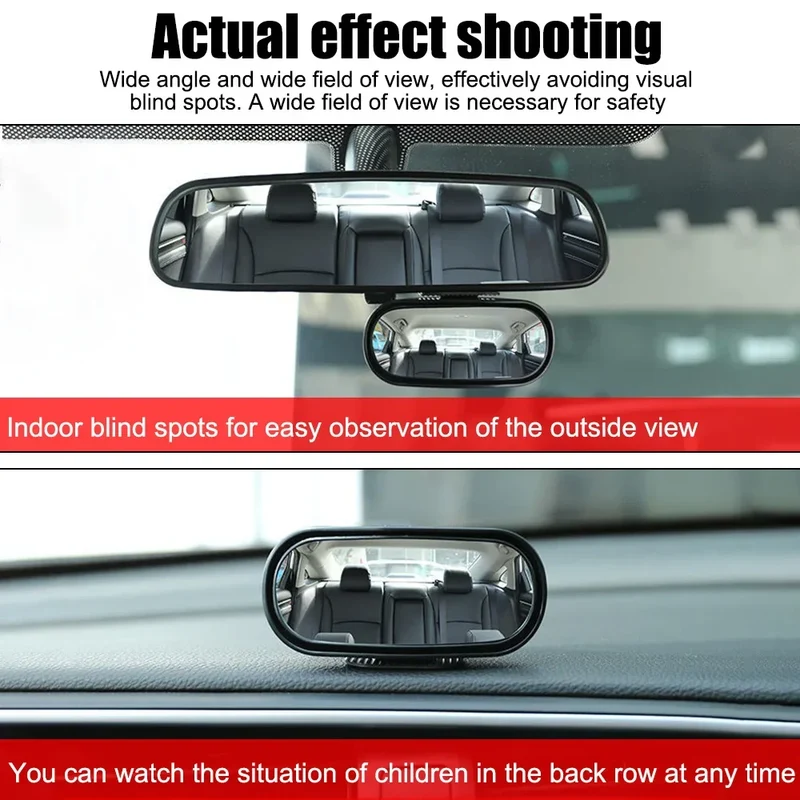 Universal Car Accessories Car Mirror Auxiliary Rear View Mirror Wide Angle Side Rear Mirrors Reverse Blind Spot 360° Adjustable