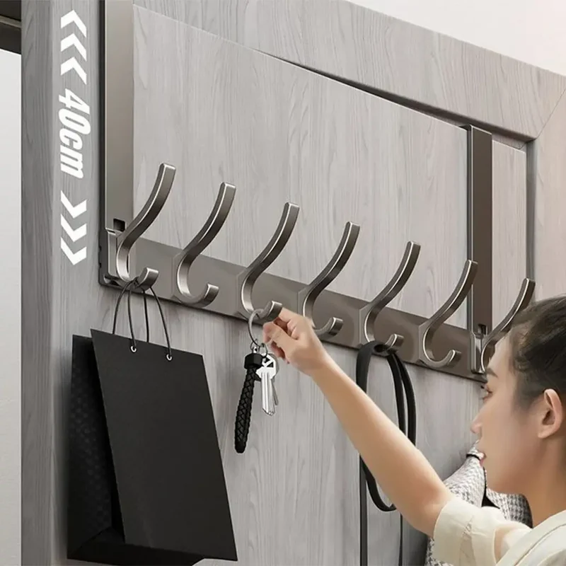 Door Behind Hook Storage Wall Hanging Clothes Hanger Coat Hook Punch-free Hanger Bedroom Kitchen Organizer Quick Installation