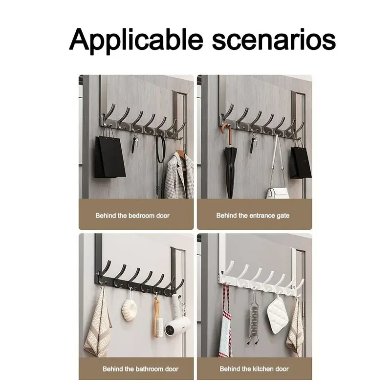 Door Behind Hook Storage Wall Hanging Clothes Hanger Coat Hook Punch-free Hanger Bedroom Kitchen Organizer Quick Installation