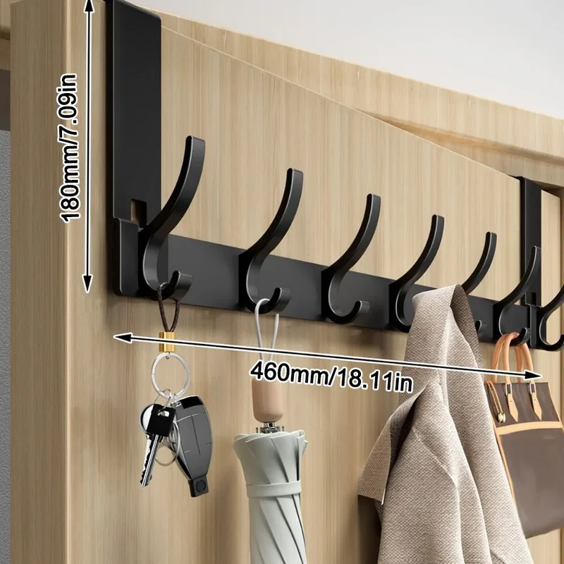 Door Behind Hook Storage Wall Hanging Clothes Hanger Coat Hook Punch-free Hanger Bedroom Kitchen Organizer Quick Installation