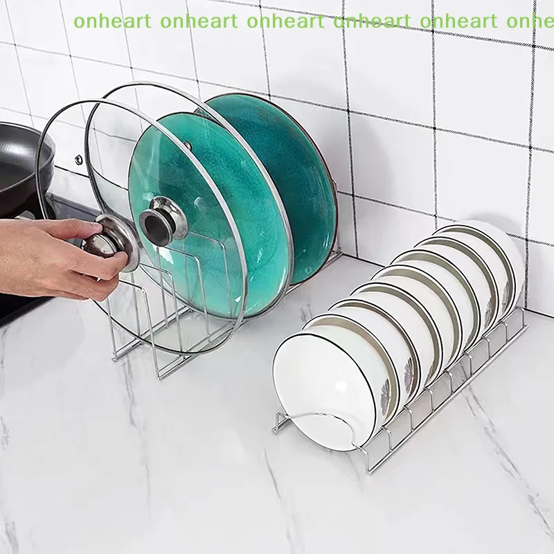 Stainless Steel Dish Draining Rack Kitchen Pot Lid Plates Storage Racks Multipurpose Shelf Bowl Drying Holder Kitchen Organizer