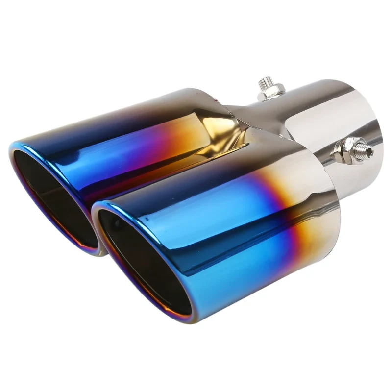 Universal Dual Exhaust Tip Stainless Steel Slant Cut Tip for Car Exhaust Pipe Extension Modification Decoration Muffler Tailpipe