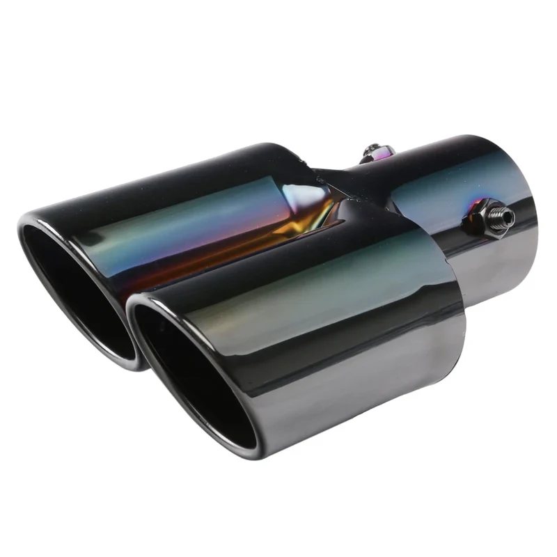Universal Dual Exhaust Tip Stainless Steel Slant Cut Tip for Car Exhaust Pipe Extension Modification Decoration Muffler Tailpipe