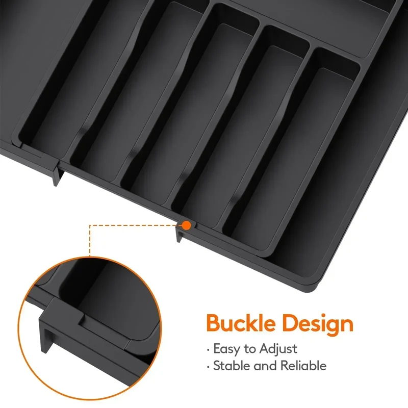 Kitchen Organizer Tray Adjustable Pantry Organizer Utensil Cutlery Drawer for Silverware Tableware Expandable Kitchen Drawer