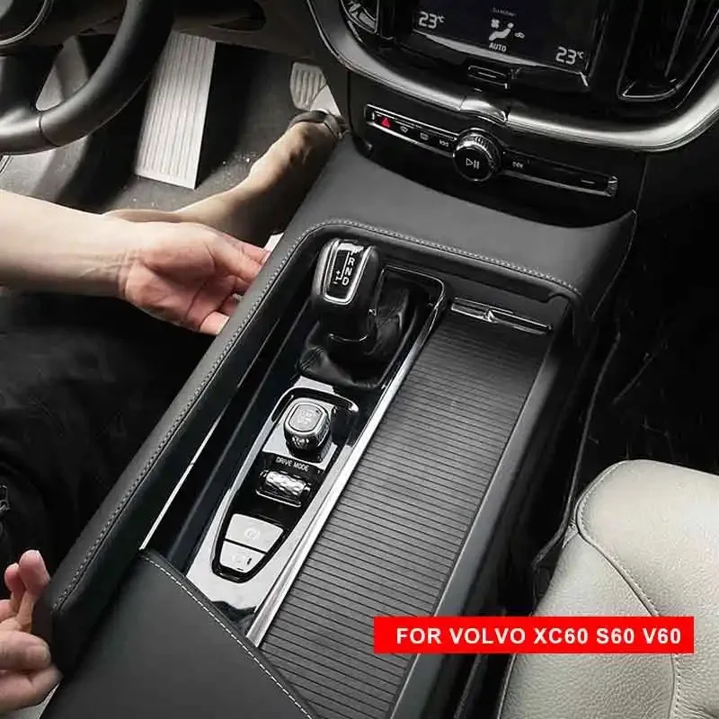 For Volvo XC60 2018-2025/S60 V60 2020-2025 central control gear shift panel leather decorative frame car accessories